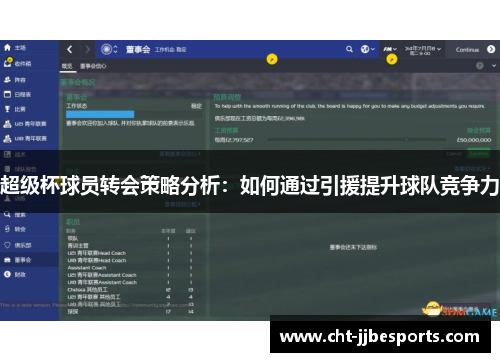 超级杯球员转会策略分析:如何通过引援提升球队竞争力 超级杯球员转会策略分析:如何通过引援提升球队竞争力